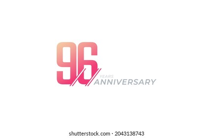 96 Year Anniversary Celebration Vector. Happy Anniversary Greeting Celebrates Template Design Illustration