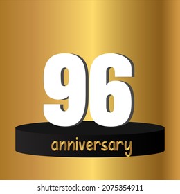 96 year anniversary celebration, vector design for celebrations, invitation cards and greeting cards