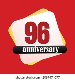 96 year anniversary celebration, vector design for celebrations, invitation cards and greeting cards