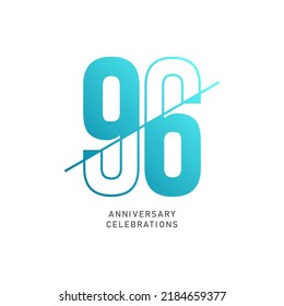 Plantilla de diseño de 96 años. ilustración de plantilla de vector