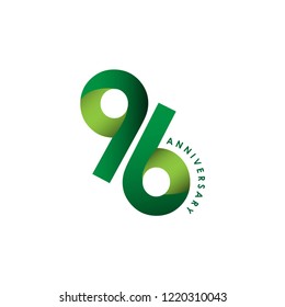 96 Year Anniversary Vector Template Design Illustration