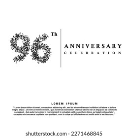 96 Years anniversary celebration 3d vector template design illustration