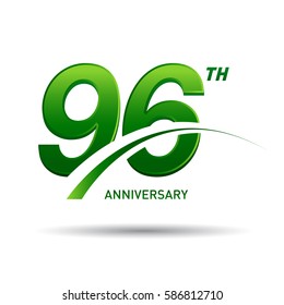 96 years anniversary. celebration logo design