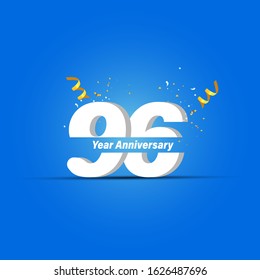 96 Years Anniversary Celebration Vector Template Design Illustration