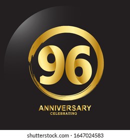 96 Years Anniversary Celebration Vector Template Design Illustration