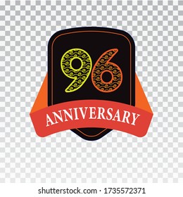 96 Years Anniversary Celebration Vector Template Design Illustration