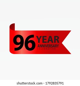 96 Years Anniversary Celebration Vector Template Design Illustration