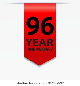 Ilustración de diseño de plantillas vectoriales de celebración de 96 años
