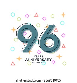 Ilustración de diseño de plantillas vectoriales de celebración de 96 años