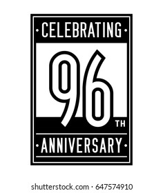 96 years anniversary design template. Vector and illustration.