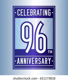 96 years anniversary design template. Vector and illustration