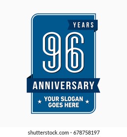 96 years anniversary design template. Vector and illustration.