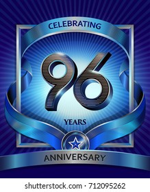 96 years anniversary design template for invitation, advertising, banner, vector design