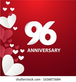 96 Years Anniversary Logo Celebration With Love