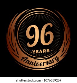 96 years anniversary. Anniversary logo design. 96 years logo.