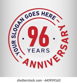 96 years anniversary logo template. Vector and illustration.
