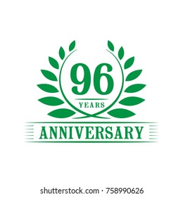 96 years anniversary logo template.