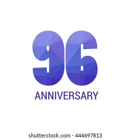 96 Years Anniversary with Low Poly Design