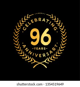 96 years design template. 96th vector and illustration.