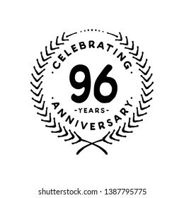 96 years design template. 96th vector and illustration.