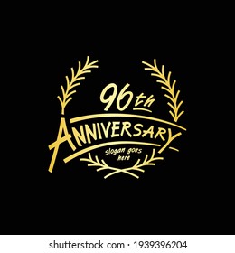 96 years design template. Vector and illustration. 96th years logo.