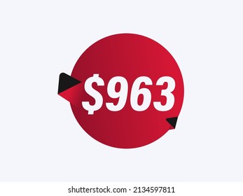 Ilustración vectorial de pegatinas de $963 USD