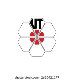 967 diamond shape alphabet letter pentagon geometric educational learning flower logo U T