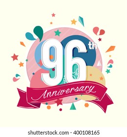 96th anniversary with abstract background