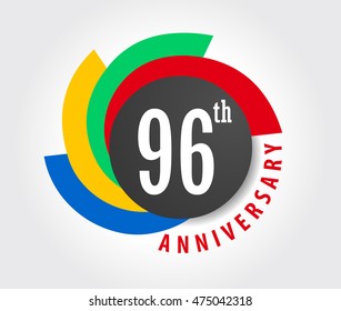 96th Anniversary celebration background, 96 years anniversary card illustration - vector eps10