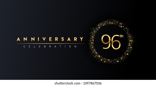 96th Anniversary Logo Confetti Golden Glitter Stock Vector (Royalty ...