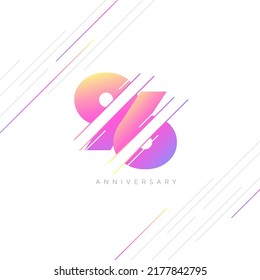 96th Anniversary Logo Design, Number 96 Icon Vector Template.