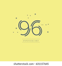 96TH anniversary logo design template