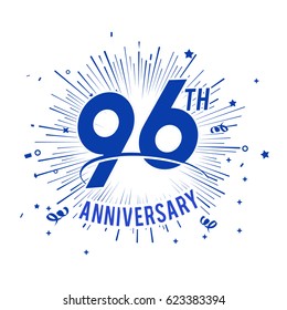 96th anniversary logo with firework and swoosh