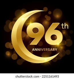96th Anniversary Template Design Concept forAnniversary Celebration Event. Logo Vector Template Illustration