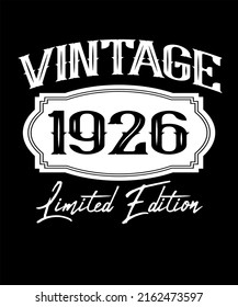 96th Birthday Vintage Legends Born In 1926 96 Years Old