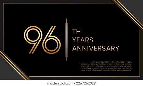 96th year anniversary design template. vector template illustration