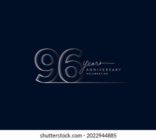 96th years anniversary celebration logotype with linked number. Simple and modern design, vector design for anniversary celebration.