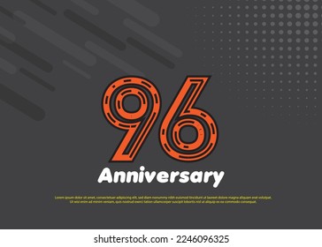 96Years Anniversary Vector Template Design Illustration