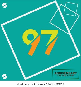 97 anniversary celebration vector concept template design illustration