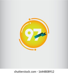 97 anniversary celebration vector concept template design illustration