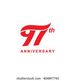 97 anniversary wave logo red