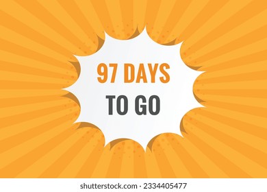 97 días para la plantilla de cuenta regresiva. 97 días Cuenta regresiva izquierda días diseño de banner