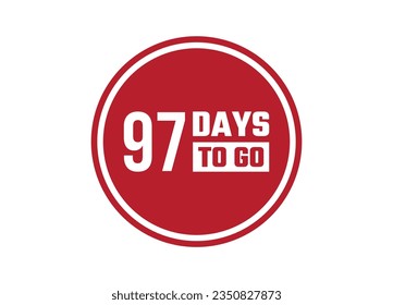 97 días para ir ilustración de banner vector rojo aislado en fondo blanco