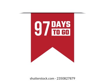 97 días para ir ilustración de banner vector rojo aislado en fondo blanco