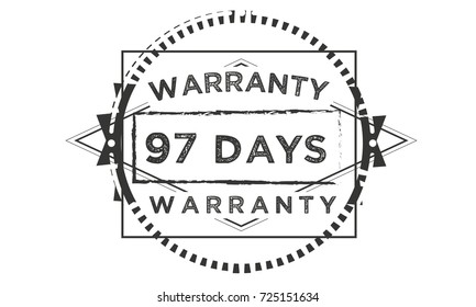 97 days warranty icon vintage rubber stamp guarantee