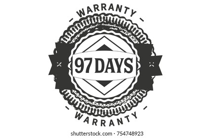 97 days warranty icon vintage rubber stamp guarantee