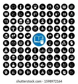 97 education white icon vector set