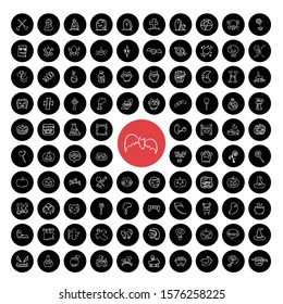 97 Halloween white vector icon set