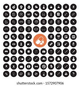  97 Health White vector icon set