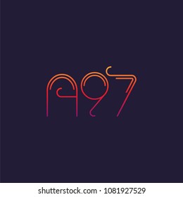 A 97 Letter and Number logo icon vector template. 

